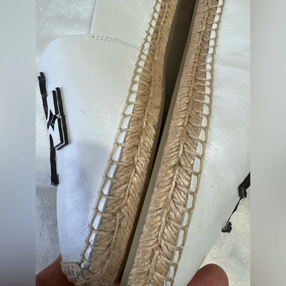 Tory Burch White Espadrille Flats Size 8.5
